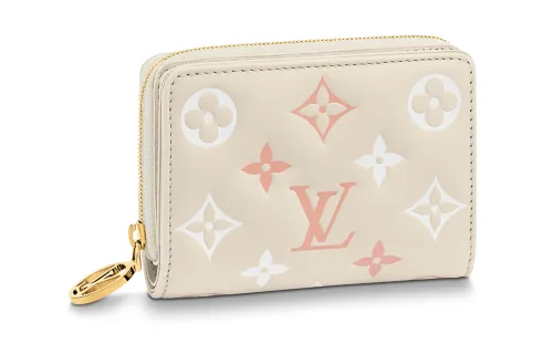 LOUIS VUITTON Volumizing Lambskin Wallet Women's Beige