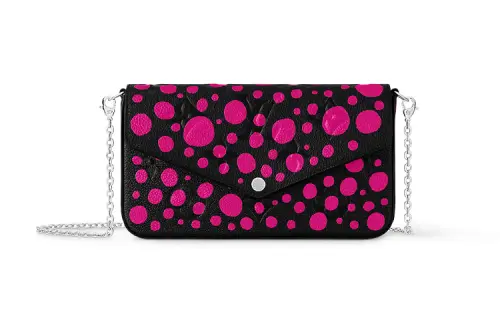 LOUIS VUITTON Lv X Yk Felicie Pochette Black/Fuchsia
