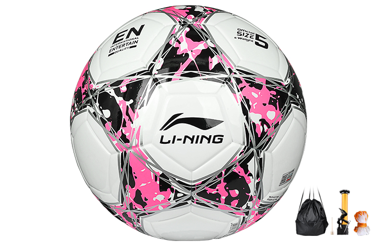 Li Ning Size 4 Soccer Ball TPU Seamless Thermal bonding Unisex Black Pink Patchwork