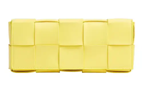 Bottega Veneta CASSETTE Sheepskin Clutch Women's Jelly Yellow