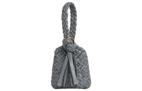 Bottega Veneta Calfskin Handbag Regular Women's Gray