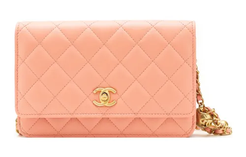CHANEL WOC Smooth Lambskin Shoulder Bag, Crossbody Bag Women's Light Orange