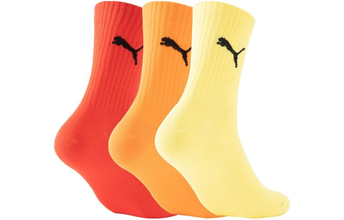 PUMA Crew Socks Unisex 1 Set 3 Pack Red/Orange/Yellow