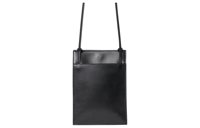 THE ROW Design magnetic foldable adjustable straps, leather shoulder bag, black one-shoulder bag