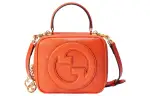 GUCCI Blondie Leather Shoulder Bag, Crossbody Bag, Handbag Women's Orange