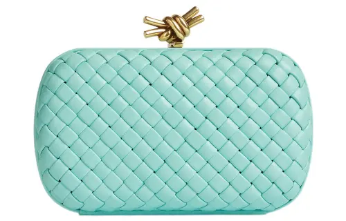 Bottega Veneta KNOT Lambskin Golden Mouth Bag Evening Clutch Bag Women's Glacier Blue