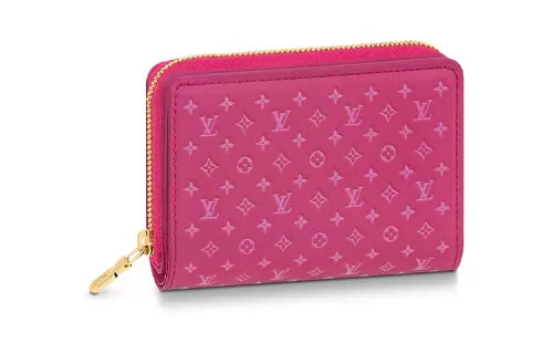 LOUIS VUITTON Calfskin Wallet Women's Fuchsia