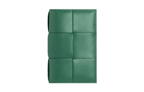 Bottega Veneta Cow Leather Wallet, Card Holder Men's Green
