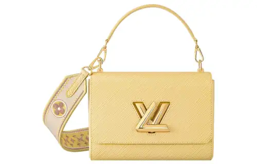 LOUIS VUITTON Twist Cow Leather Shoulder Bag, Crossbody Bag Medium Women's Yellow