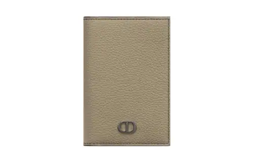DIOR Cow Leather Card Holder Men's Beige