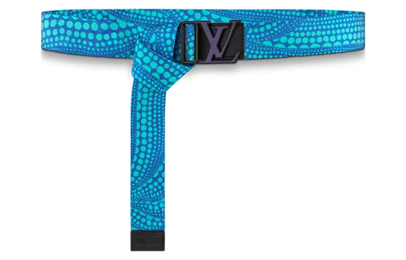 LOUIS VUITTON Kusama Yayoi Collaboration Cotton Belts Men's Blue Width 3.5cm