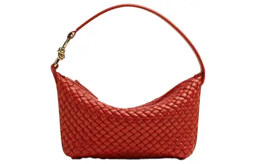Bottega Veneta KNOT Lambskin Handbag, Shoulder Bag Small Women's Red