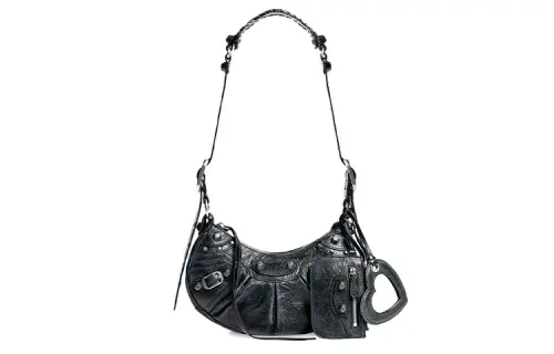 Balenciaga Le Cagole Fine Grained Sheepskin Crossbody Bag, Shoulder Bag Mini Women's Dull Gray
