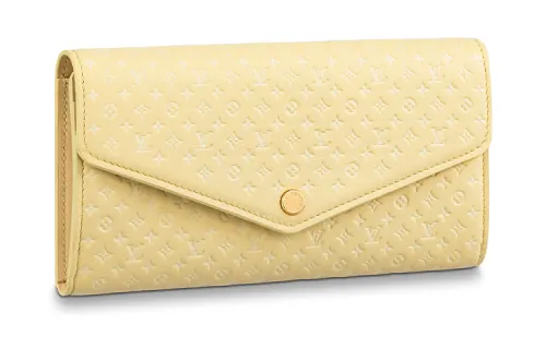 LOUIS VUITTON Calfskin Wallet Women's Light Yellow