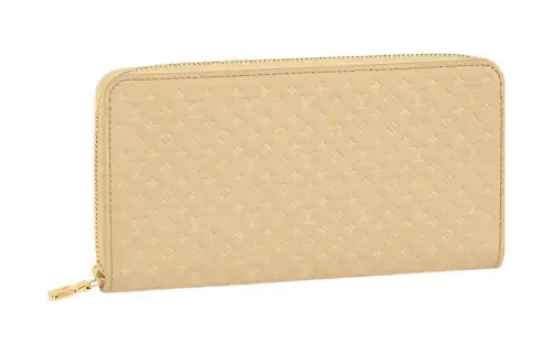 LOUIS VUITTON Zippy Calfskin Wallet Women's Light Yellow