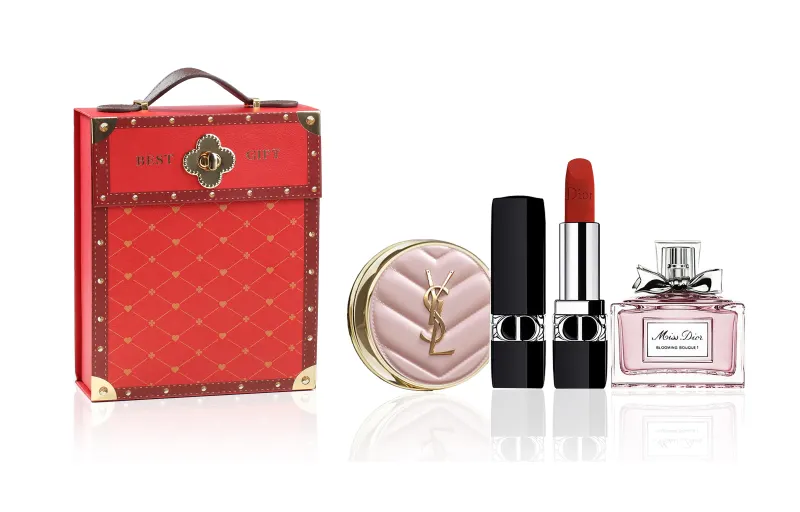 DIOR Set, perfume, lipstick, soft heel, gift box, 3 piece set, four-leaf clover, sample, long-term effect