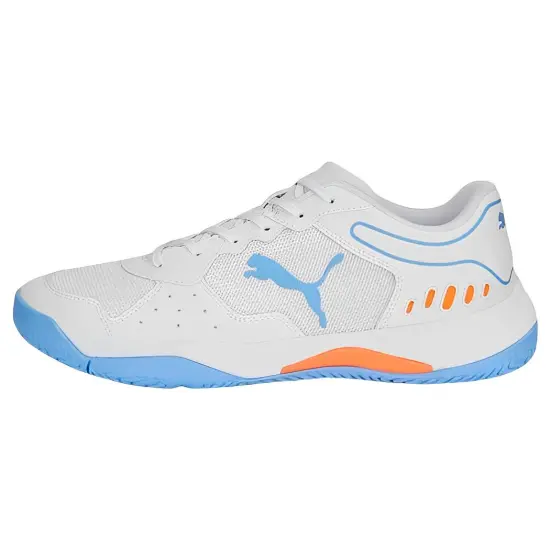 PUMA Smash Solar Rct Anti Slip Wear Resistant Low Top Tennis Shoes Unisex White Blue