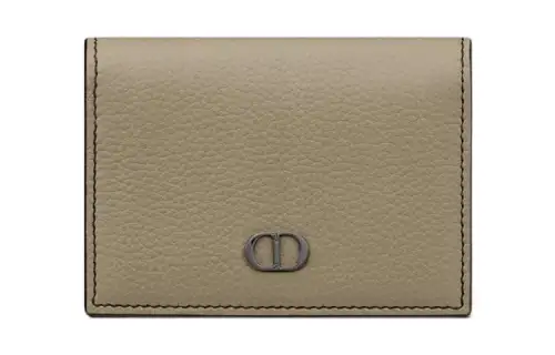 DIOR Grained Calfskin Business Card Holder, Coin Purse, Card Holder Men's Green