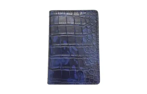 LOUIS VUITTON Crocodile Leather Pocket Wallet Regular Men's Blue/Black