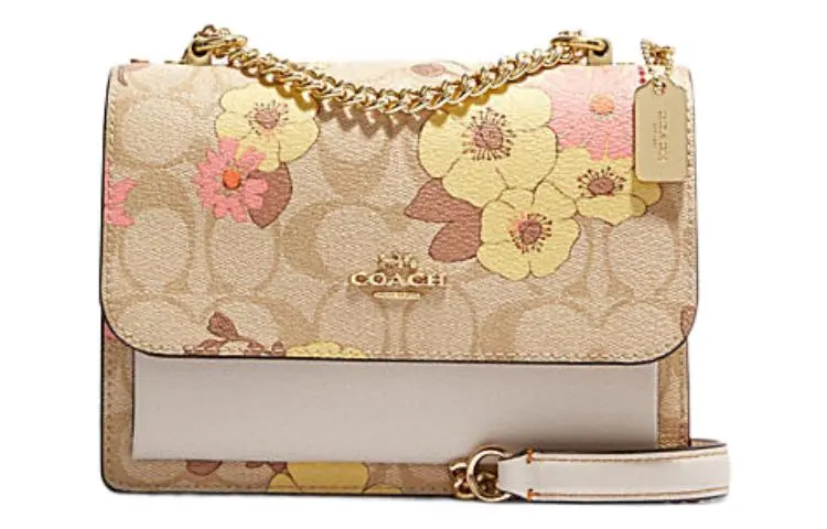 COACH Klare Cow Leather Shoulder Bag, Crossbody Bag Small Women's Khaki