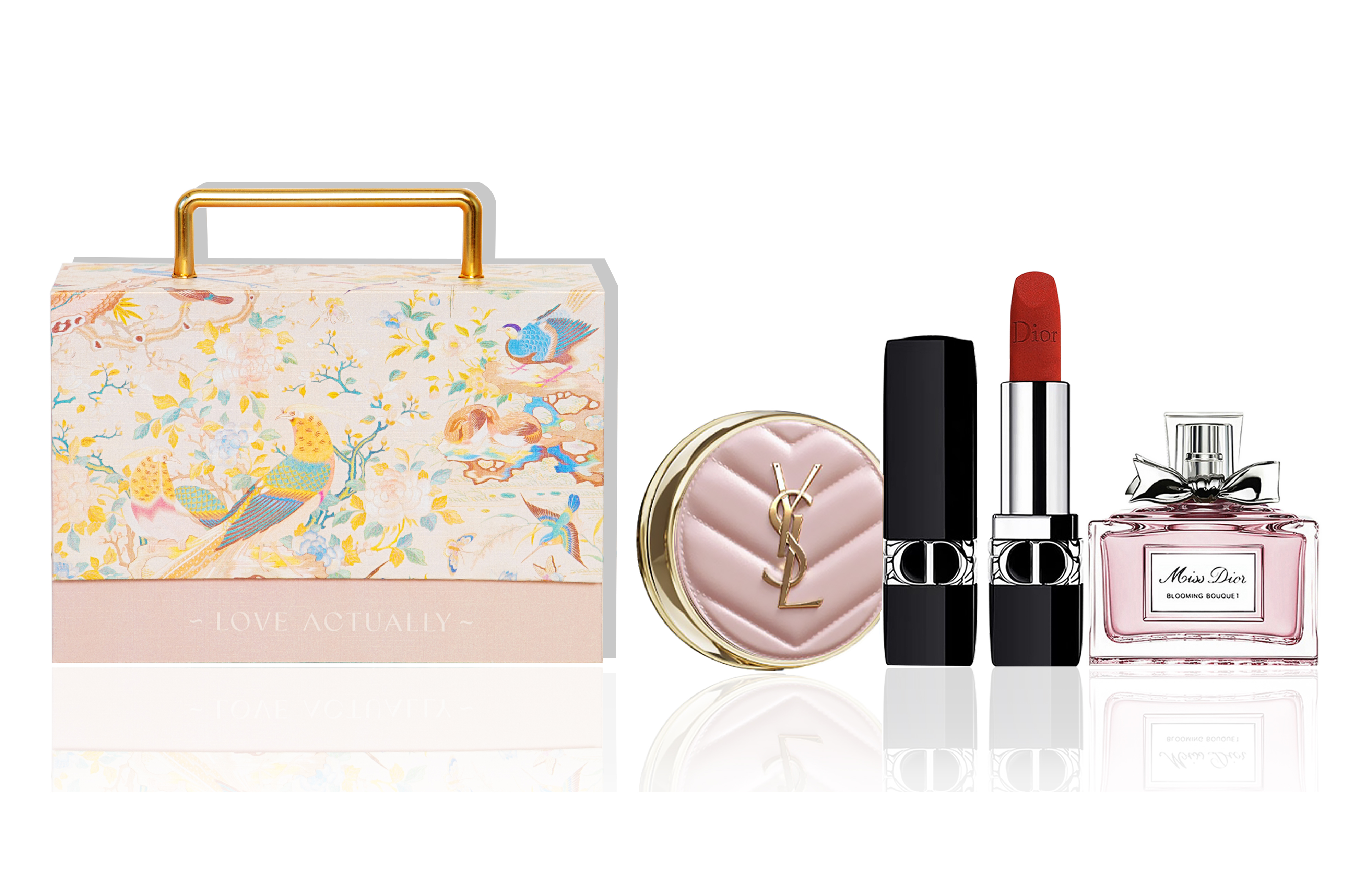 Dior, velvet lipstick, soft heel, perfume, fresh gift box, new version, 3 piece set, light luxury style