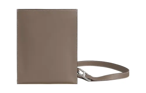 HERMES Pochenplus Swift Calfskin Wallet Women's 8C Gris Elephant Gray