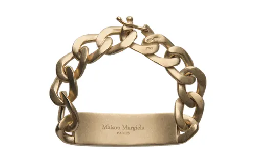 Maison Margiela Logo Engraved Curb Chain Bracelet