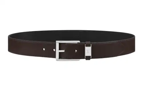LOUIS VUITTON Vendome Cow Leather Belts Men's Brown Width 3.5cm
