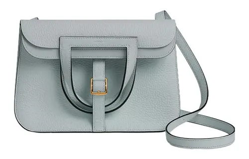 HERMES Halzan Clemence Bullock Leather Horse Hoof Bag, Handbag, Shoulder Bag, Crossbody Bag Women's