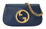 GUCCI Blondie Leather Chain Bag Shoulder Bag Shoulder Bag, Crossbody Bag Women's Marine Blue