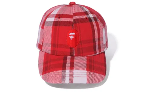 A BATHING APE Check Gift Ape Head Cap