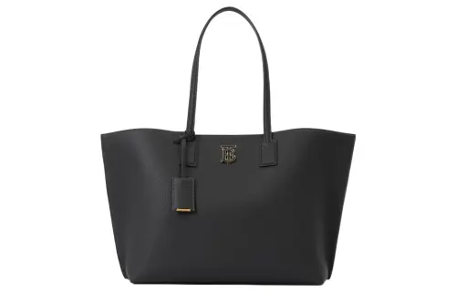 Burberry Calfskin Tote Bag, Shopping Bag, Shoulder Bag, Handbag Medium Women's Black