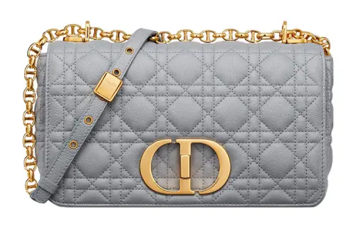 DIOR Caro Soft Cow Leather Chain Bag, Shoulder Bag, Crossbody Bag Medium Women's Gray