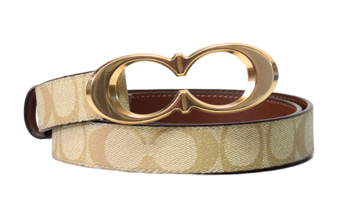 COACH Leather Belts Women's Camel Width 2.5cm