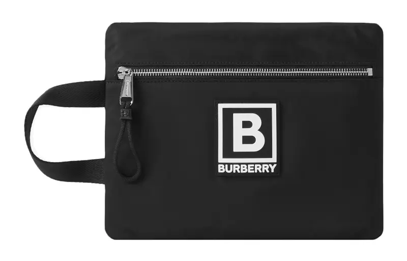 Burberry Leather Storage Bag Men's Black