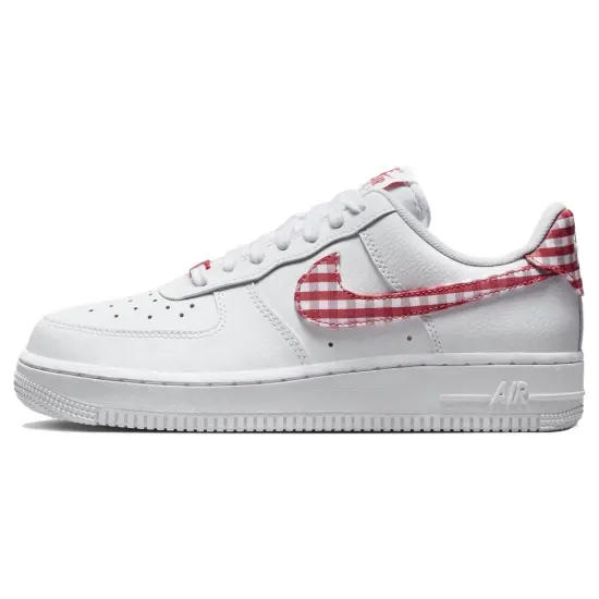 Nike Air Force 1 Low '07 Essential White Mystic Red Gingham Women's