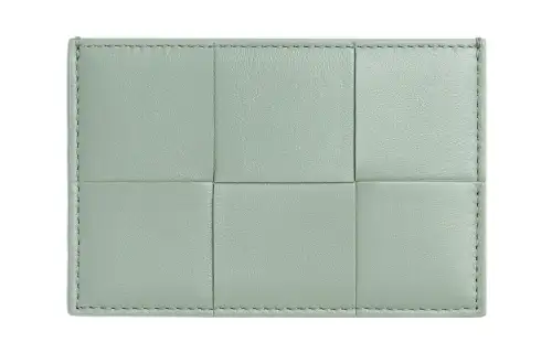 Bottega Veneta Sheepskin Card Holder Women's Sage Green