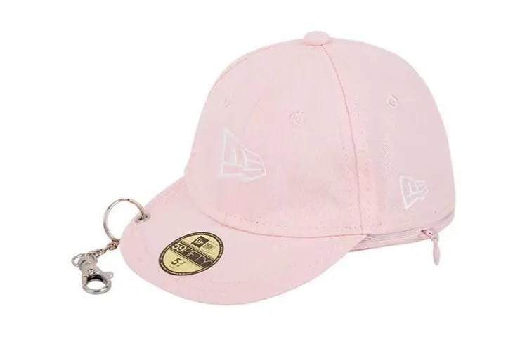 New Era Fashion Trend Fabric Hat Key Pouch Mini Unisex Pink