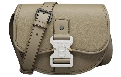 DIOR Grained Calfskin Messenger Bag, Shoulder Bag, Crossbody Bag Mini Men's Beige
