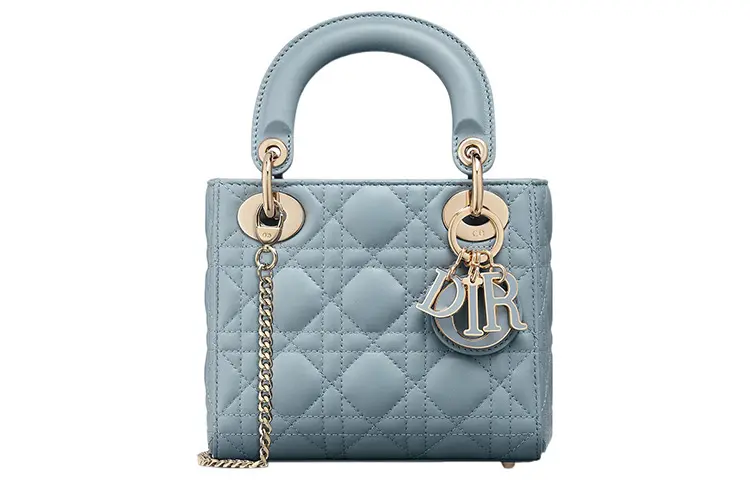 DIOR Lady Dior Sheepskin Handbag, Shoulder Bag, Crossbody Bag, Handbag Mini Women's Haze Blue