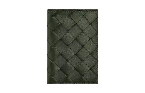 Bottega Veneta Cow Leather Wallet, Card Holder Men's Field Green/Bubbles Candy