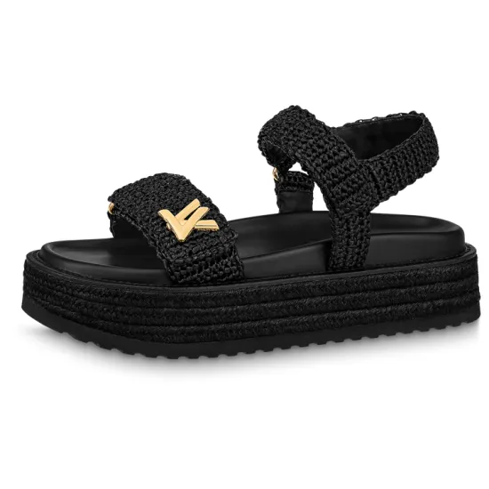 LOUIS VUITTON Beach Sandals Women's Black