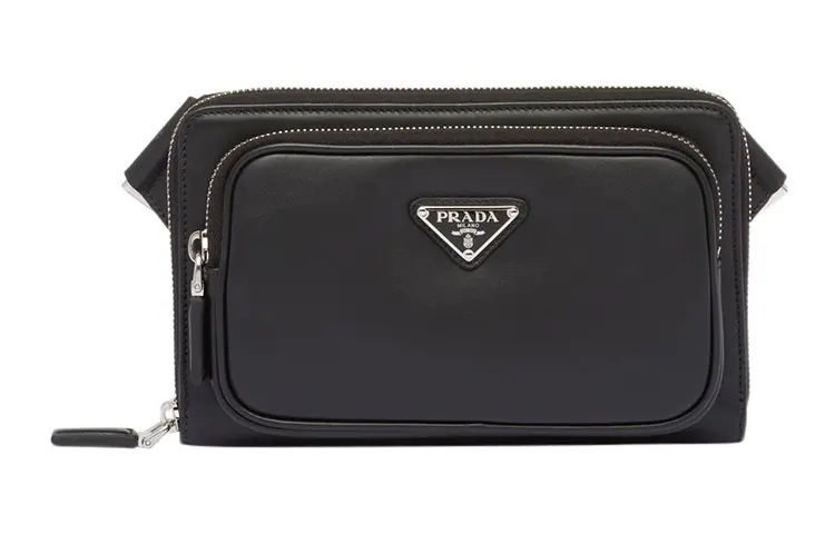 PRADA Re EditionSaffiano Leather Crossbody Bag, Shoulder Bag Men's Black