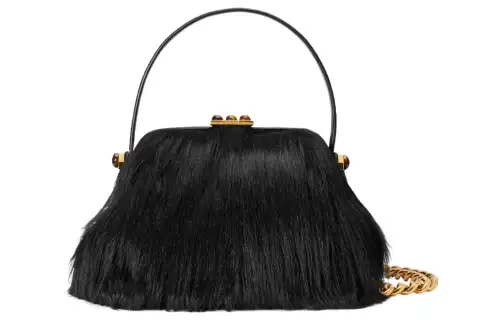 GUCCI Python Skin Trim Shoulder Bag, Crossbody Bag, Handbag Women's Black