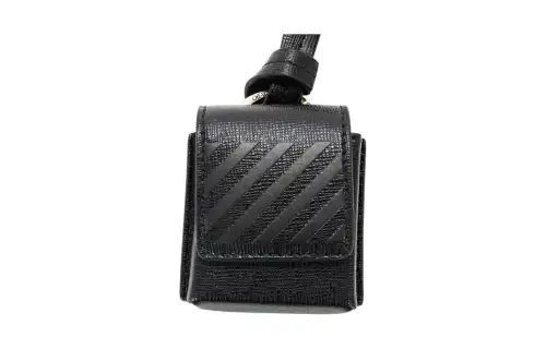 OFF WHITE Diag Stripe Airpod Case Black