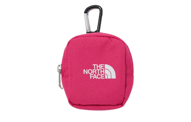 THE NORTH FACE Polyester Clutch Coin Purse Earphone Case Mini Unisex Bright Pink