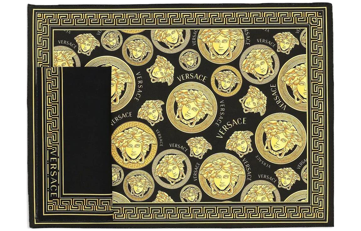 VERSACE /Versace Medusa head pattern printed placemat black