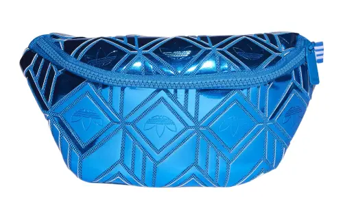 Adidas Originals Polyester Sling Bag, Fanny Pack Regular Women's Blue Metallic