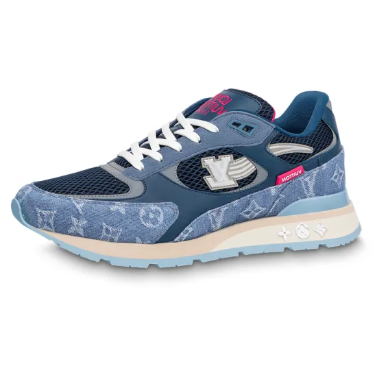 LOUIS VUITTON Run Away Sneakers 'Blue Monogram With Pink'