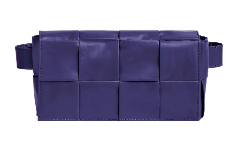 Bottega Veneta Cassette Belt Cow Leather Box Bag, Camera Bag, Fanny Pack, Crossbody Bag Mini Men's Purple